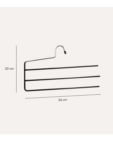 Percha para 3 Pantalones con Lado Abierto de Metal