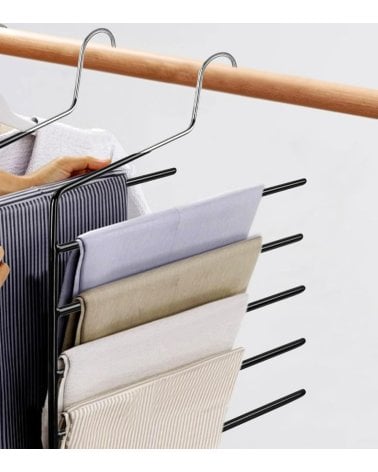 Percha para 4 Pantalones con Lado Abierto de Metal