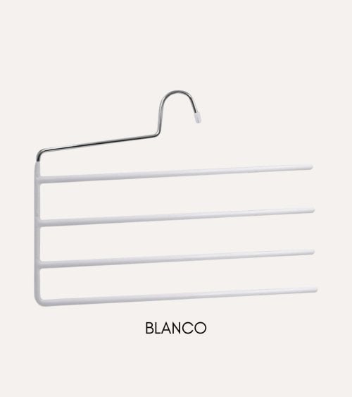 Percha para 4 Pantalones con Lado Abierto de Metal