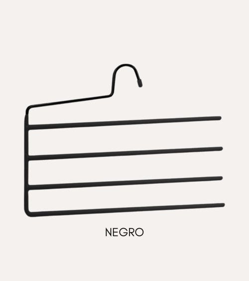 Percha para 4 Pantalones con Lado Abierto de Metal