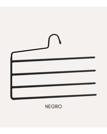 Percha para 4 Pantalones con Lado Abierto de Metal