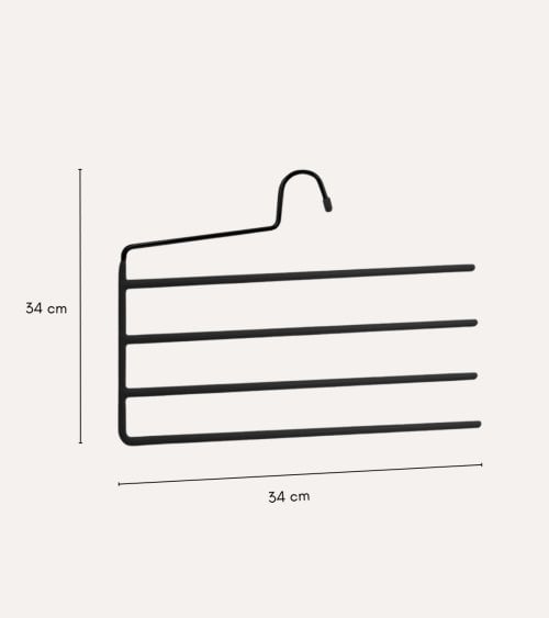 Percha para 4 Pantalones con Lado Abierto de Metal