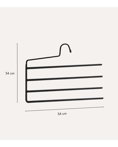 Percha para 4 Pantalones con Lado Abierto de Metal