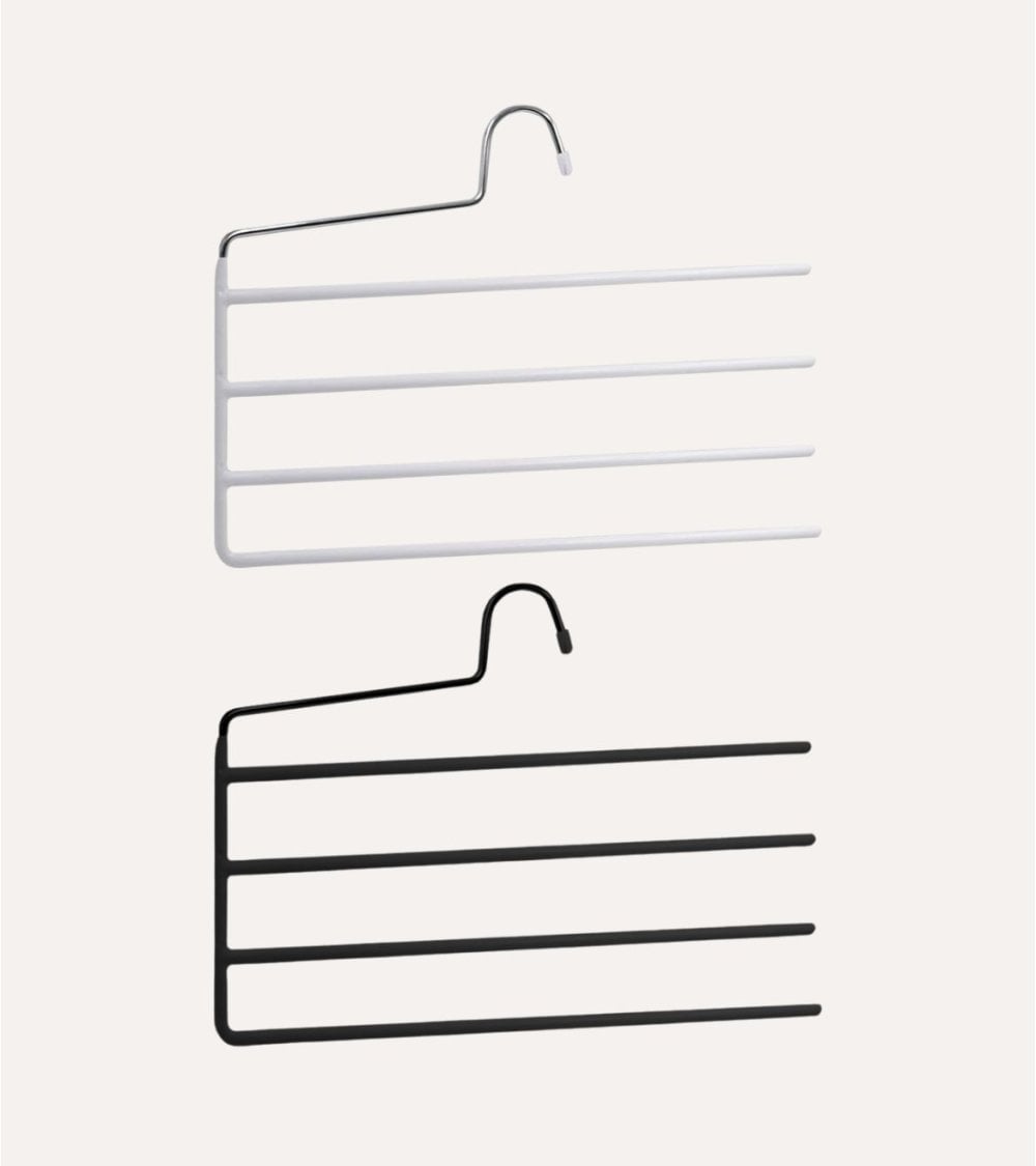 Percha para 4 Pantalones con Lado Abierto de Metal