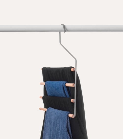Percha para 4 Pantalones con Lado Abierto de Madera