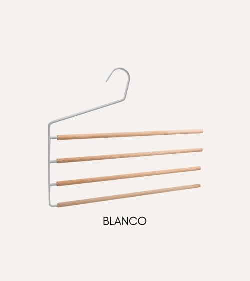 Percha para 4 Pantalones con Lado Abierto de Madera
