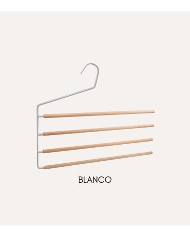 Percha para 4 Pantalones con Lado Abierto de Madera