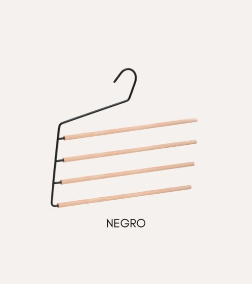 Percha para 4 Pantalones con Lado Abierto de Madera
