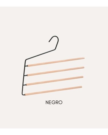 Percha para 4 Pantalones con Lado Abierto de Madera