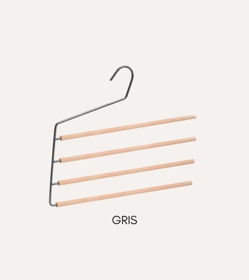 Percha para 4 Pantalones con Lado Abierto de Madera