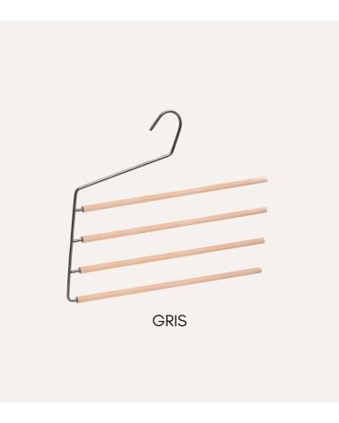 Percha para 4 Pantalones con Lado Abierto de Madera