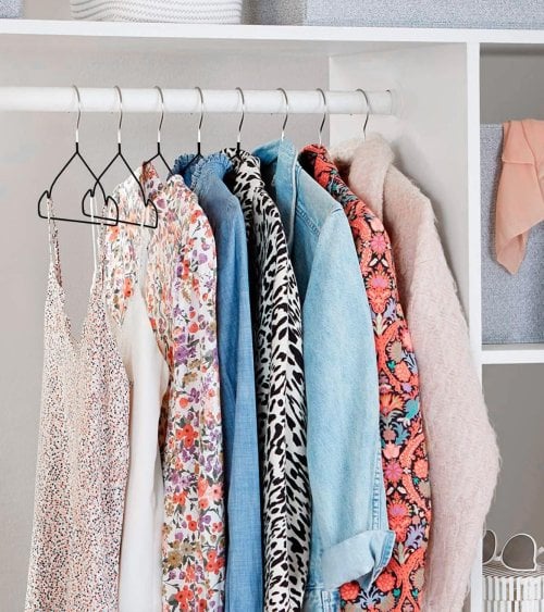 Set de 6 Perchas con Gancho Cromado de Metal