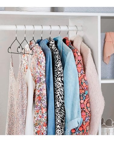 Set de 6 Perchas con Gancho Cromado de Metal