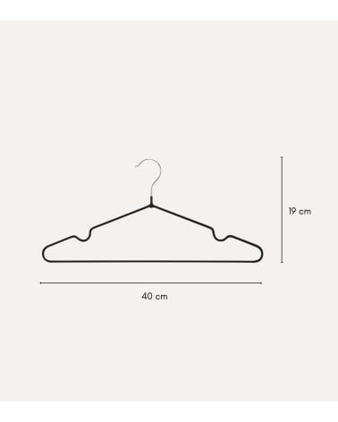 Set de 6 Perchas con Gancho Cromado de Metal