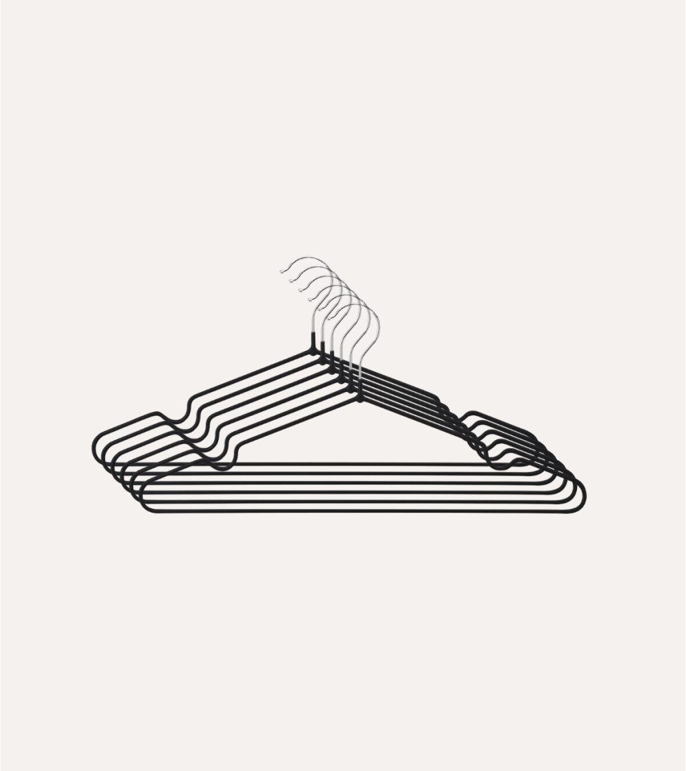 Set de 6 Perchas con Gancho Cromado de Metal