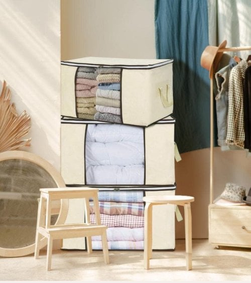 Guardatodo con Cremallera y Asas de Tela