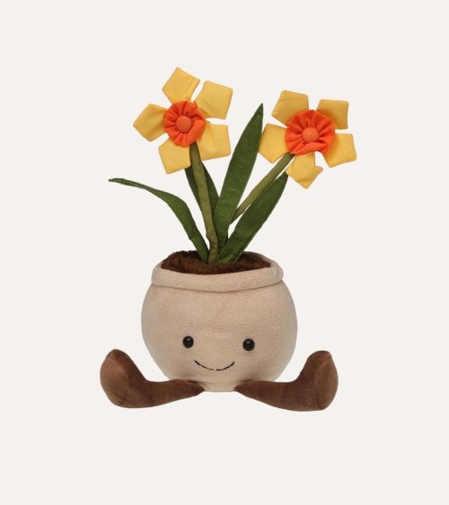 Sujetapuertas Maceta con Flores de Poliéster