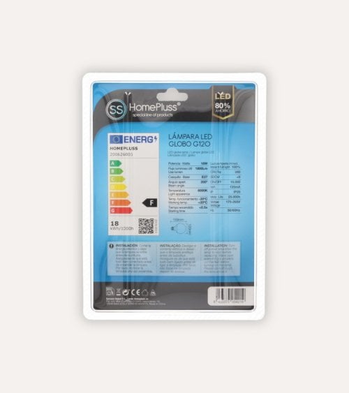Bombilla LED Globo G120 E27 18 W