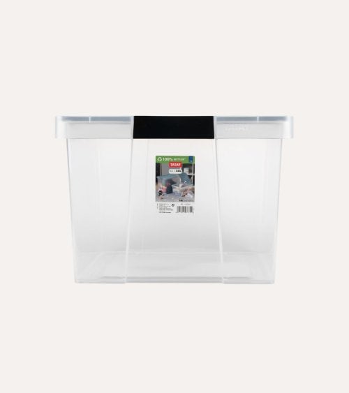 Caja Multiusos con Tapa Negra de Plástico