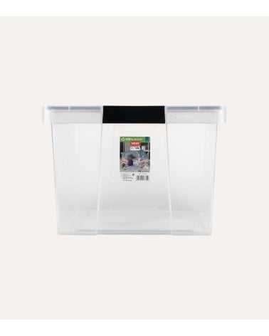 Caja Multiusos con Tapa Negra de Plástico