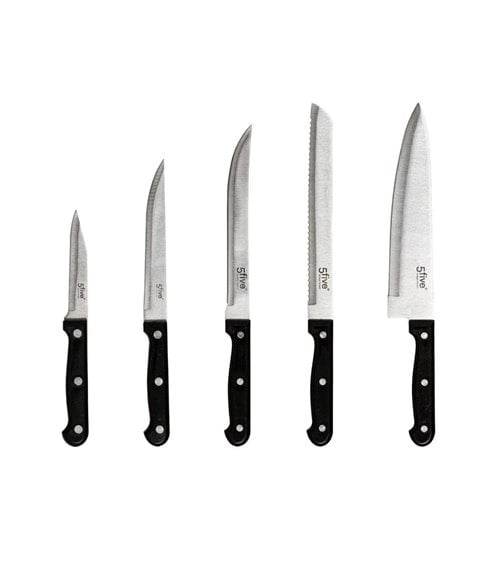 Bloque de Madera con Once Cuchillos, Afilador y Tijeras