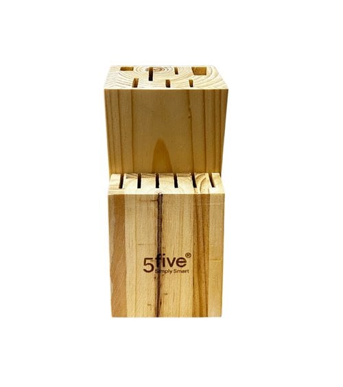 Bloque de Madera con Once Cuchillos, Afilador y Tijeras
