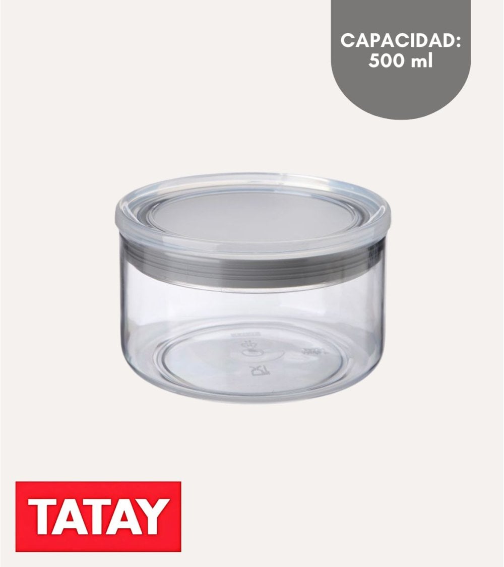 Tarro Transparente de Plástico con Tapa Hermética