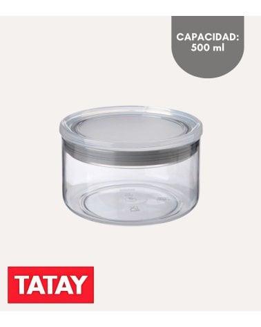 Tarro Transparente de Plástico con Tapa Hermética