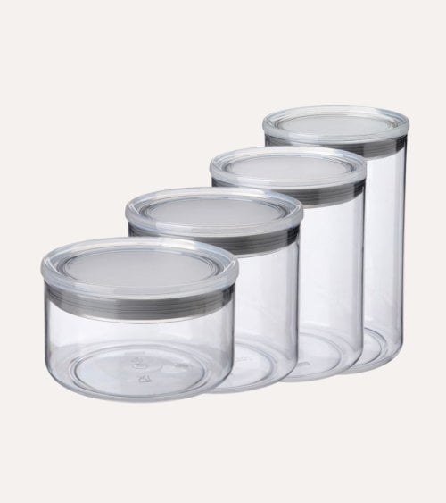 Tarro Transparente de Plástico con Tapa Hermética