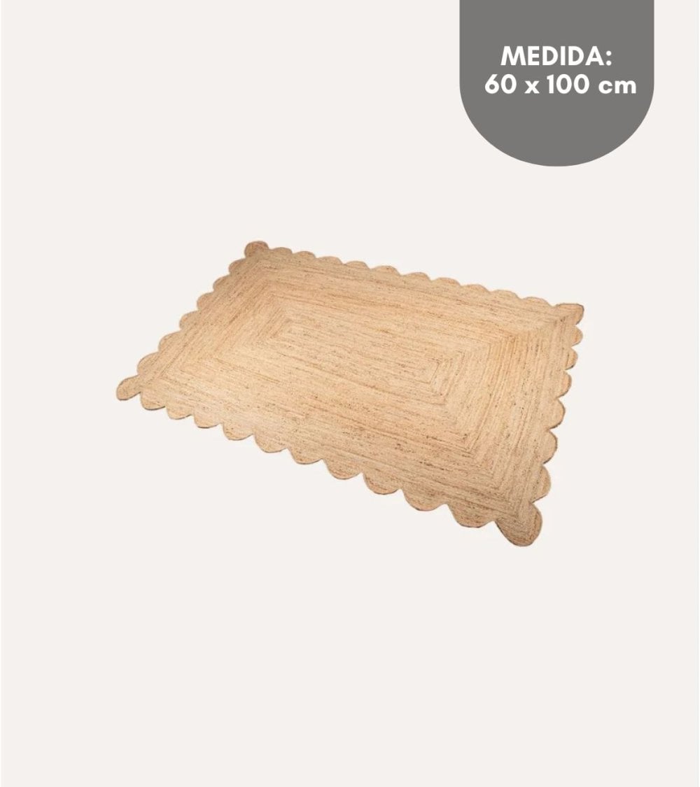 Alfombra con Borde Dentado de Yute Natural