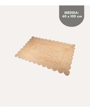 Alfombra con Borde Dentado de Yute Natural