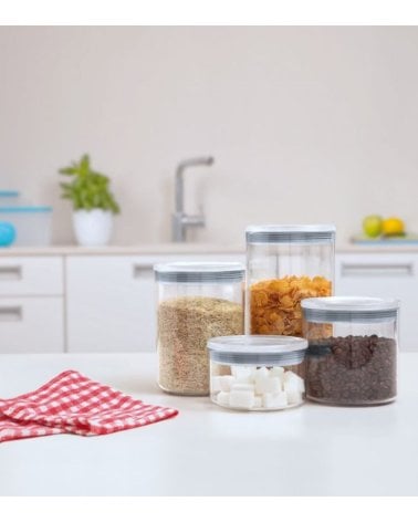 Tarro Transparente de Plástico con Tapa Hermética