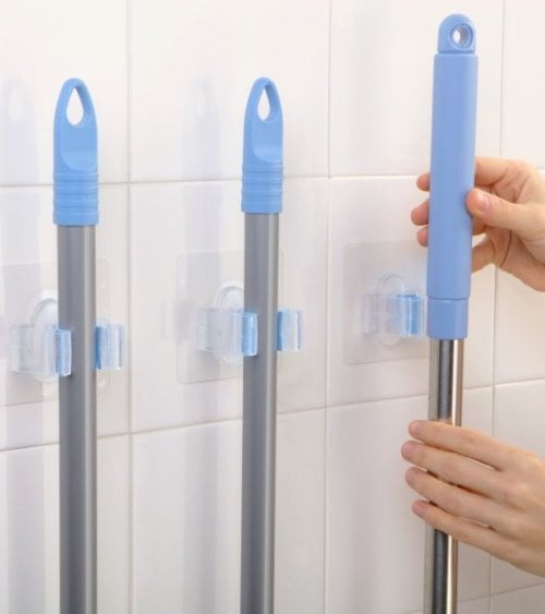 Soporte de Pared Quickfix para Escobas y Fregonas