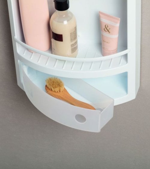 Estante Esquinero para Ducha con Cajón