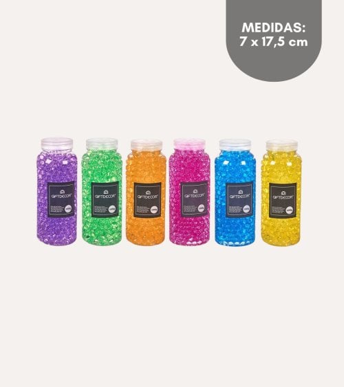 Bote de Perlas Coloridas Decorativas de Gel