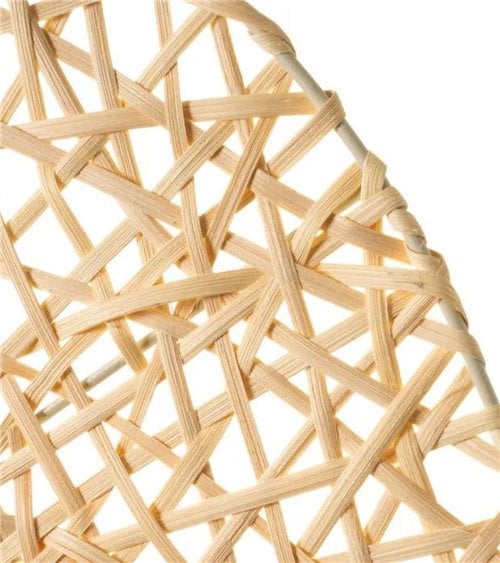 Espejo de Pared Redondo con Marco de Ratán Natural