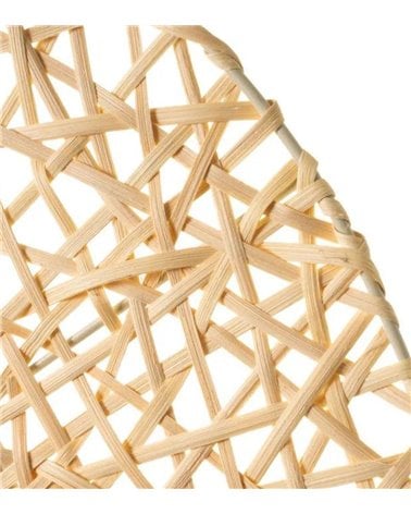 Espejo de Pared Redondo con Marco de Ratán Natural