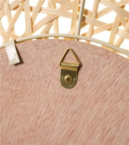 Espejo de Pared Redondo con Marco de Ratán Natural