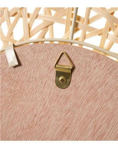 Espejo de Pared Redondo con Marco de Ratán Natural