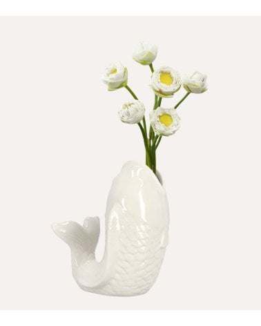 Jarrón de Pez Aquamarine de Porcelana