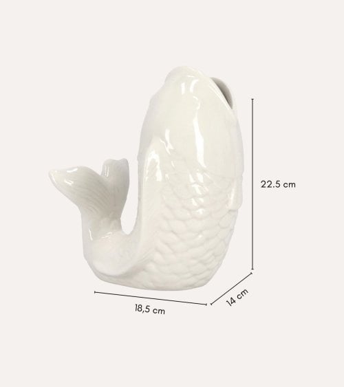 Jarrón de Pez Aquamarine de Porcelana