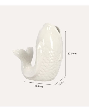 Jarrón de Pez Aquamarine de Porcelana