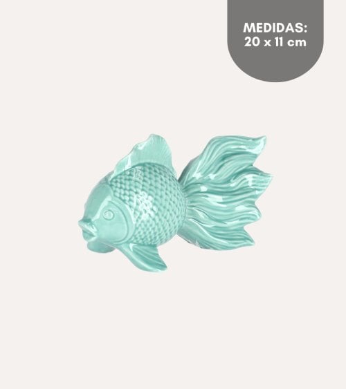 Figura de Pez Aquamarine de Porcelana