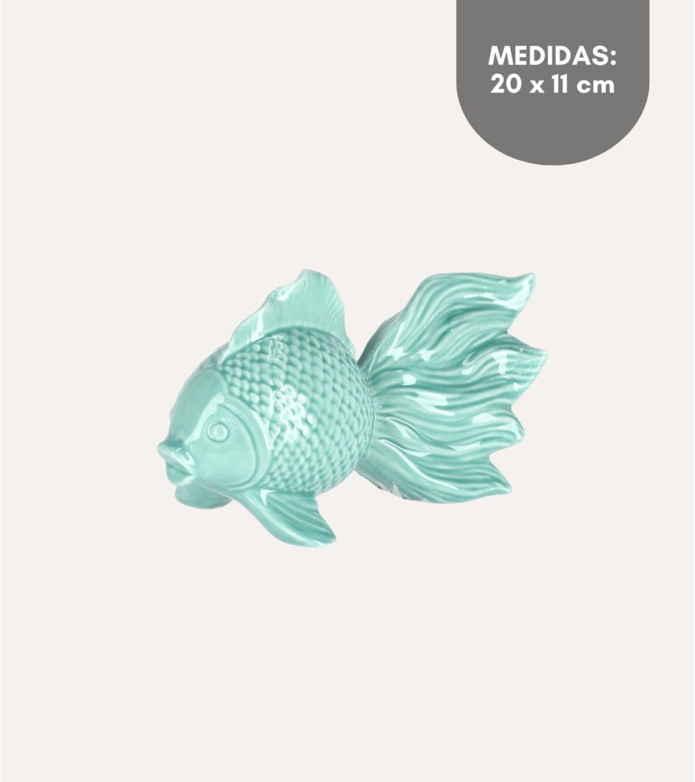 Figura de Pez Aquamarine de Porcelana