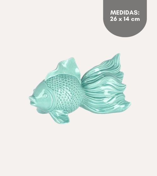 Figura de Pez Aquamarine de Porcelana