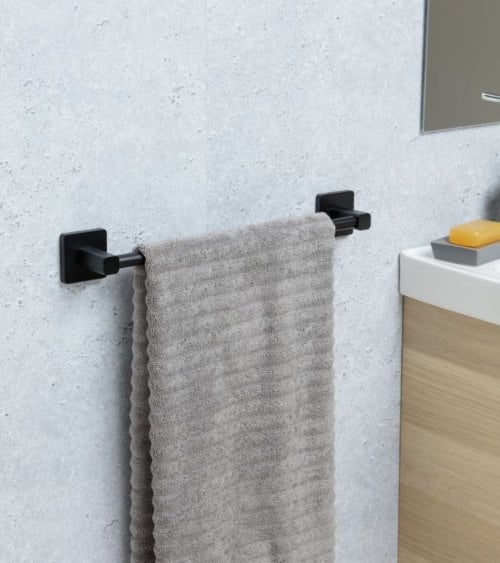Toallero de Barra Kalo con Efecto de Acero Inoxidable