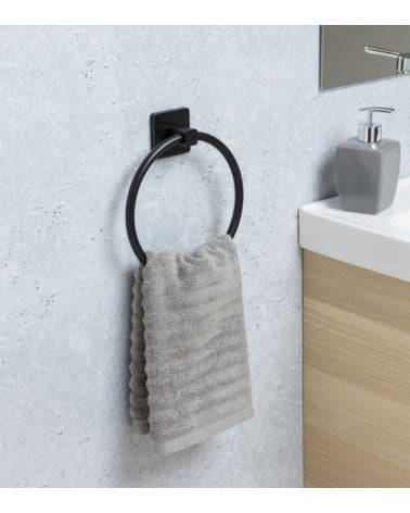 Aro Toallero Kalo con Efecto de Acero Inoxidable