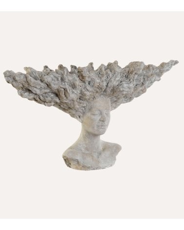Busto Decorativo Siren de Efecto Piedra Desgastada