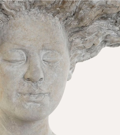 Busto Decorativo Siren de Efecto Piedra Desgastada