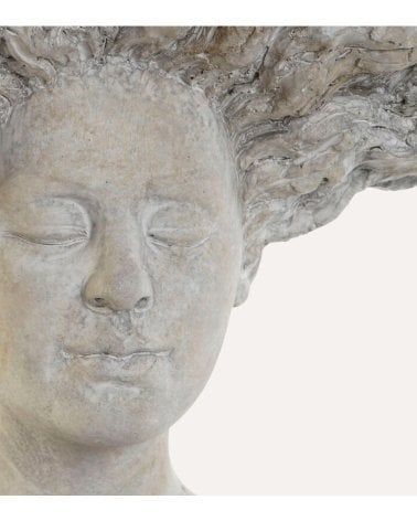 Busto Decorativo Siren de Efecto Piedra Desgastada